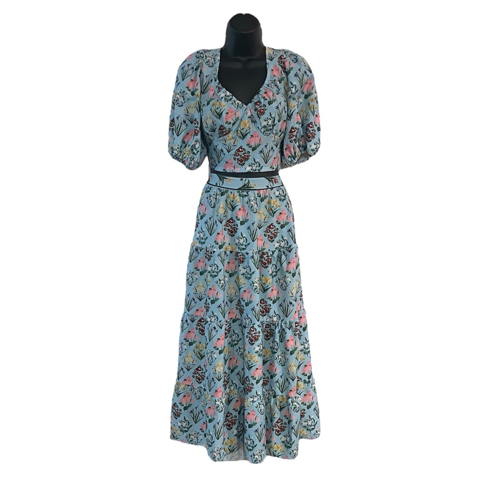 Floral Print Women's Skirt Set